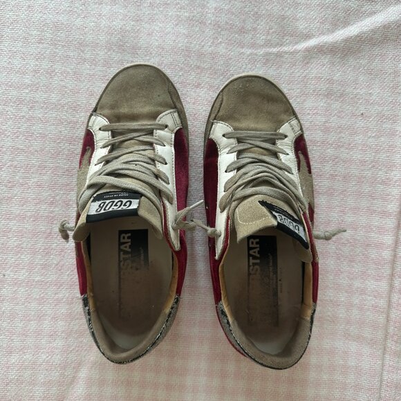 Maroon Velvet Golden Goose - Picture 2 of 5